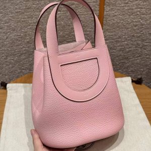 Hermes In the Loop 18 Bag Handmade In Taurillon Clemence Leather Sliver Hardware 3Q Rose Sakura