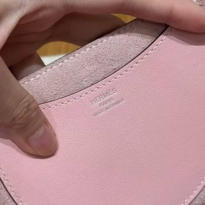 Hermes In the Loop 18 Bag Handmade In Taurillon Clemence Leather Sliver Hardware 3Q Rose Sakura - Image 8