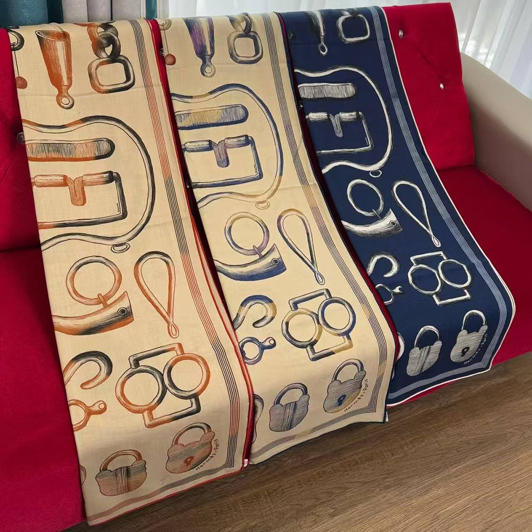 Hermes Inventaire Poetique pour un Conte Sellier Shawl 140 70% Cashmere 30% Silk H244193S 11 - Image 2