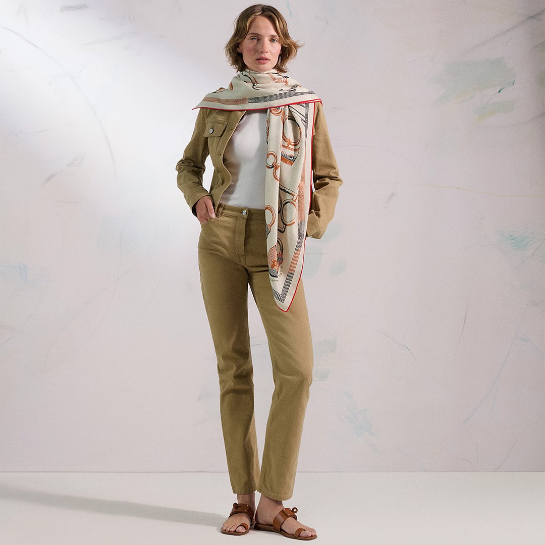 Hermes Inventaire Poetique pour un Conte Sellier Shawl 140 70% Cashmere 30% Silk H244193S 11 - Image 3
