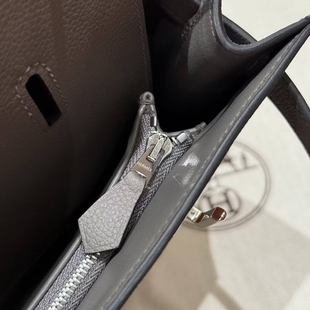 Hermes Jypsiere 28 Bag Handmade In Evercolor Calfskin Leather Silver Hardware 0L Girs Meyer - Image 10