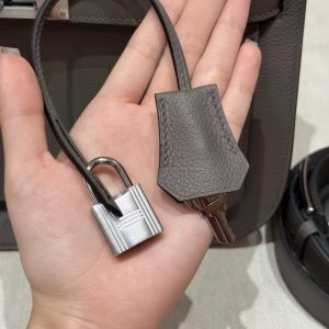 Hermes Jypsiere 28 Bag Handmade In Evercolor Calfskin Leather Silver Hardware 0L Girs Meyer - Image 8