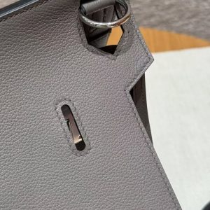 Hermes Jypsiere 28 Bag Handmade In Evercolor Calfskin Leather Silver Hardware 0L Girs Meyer - Image 6