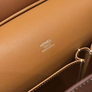 Hermes Jypsiere 28 Bag Handmade In Evercolor Calfskin Leather Silver Hardware 37 Gold - Image 13