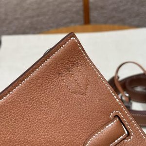 Hermes Jypsiere 28 Bag Handmade In Evercolor Calfskin Leather Silver Hardware 37 Gold - Image 10
