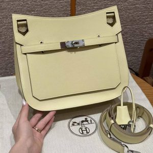 Hermes Jypsiere 28 Bag Handmade In Swift Calfskin Leather Silver Hardware i8 Jaune Milto