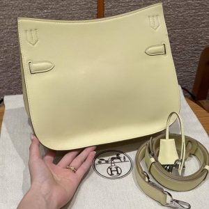 Hermes Jypsiere 28 Bag Handmade In Swift Calfskin Leather Silver Hardware i8 Jaune Milto - Image 2