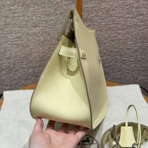 Hermes Jypsiere 28 Bag Handmade In Swift Calfskin Leather Silver Hardware i8 Jaune Milto - Image 17