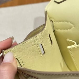 Hermes Jypsiere 28 Bag Handmade In Swift Calfskin Leather Silver Hardware i8 Jaune Milto - Image 12