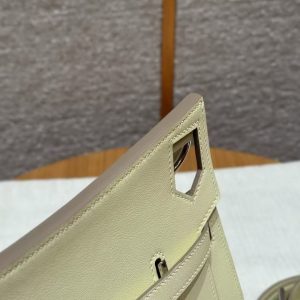 Hermes Jypsiere 28 Bag Handmade In Swift Calfskin Leather Silver Hardware i8 Jaune Milto - Image 11