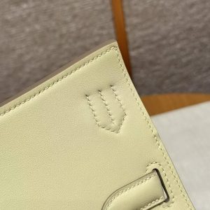 Hermes Jypsiere 28 Bag Handmade In Swift Calfskin Leather Silver Hardware i8 Jaune Milto - Image 9