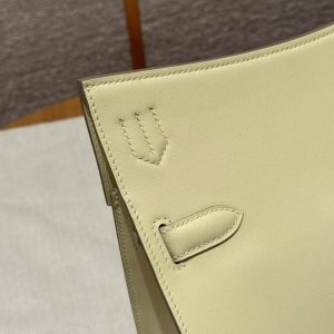 Hermes Jypsiere 28 Bag Handmade In Swift Calfskin Leather Silver Hardware i8 Jaune Milto - Image 8