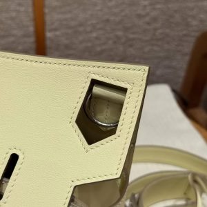 Hermes Jypsiere 28 Bag Handmade In Swift Calfskin Leather Silver Hardware i8 Jaune Milto - Image 6