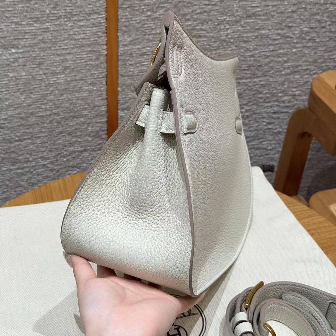 Hermes Jypsiere 28 Bag Handmade In Taurillon Clemence Leather Gold Hardware 10 Craie - Image 18
