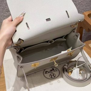 Hermes Jypsiere 28 Bag Handmade In Taurillon Clemence Leather Gold Hardware 10 Craie - Image 16