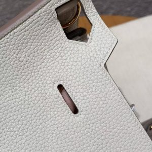 Hermes Jypsiere 28 Bag Handmade In Taurillon Clemence Leather Gold Hardware 10 Craie - Image 12