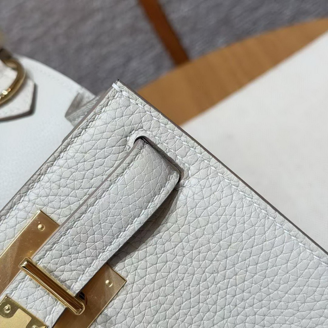 Hermes Jypsiere 28 Bag Handmade In Taurillon Clemence Leather Gold Hardware 10 Craie - Image 10