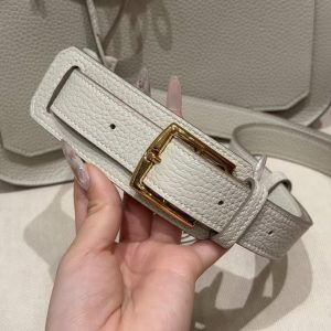 Hermes Jypsiere 28 Bag Handmade In Taurillon Clemence Leather Gold Hardware 10 Craie - Image 4