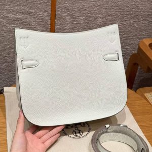 Hermes Jypsiere 28 Bag Handmade In Taurillon Clemence Leather Silver Hardware 0T Mushroom - Image 2