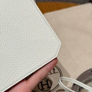 Hermes Jypsiere 28 Bag Handmade In Taurillon Clemence Leather Silver Hardware 0T Mushroom - Image 7