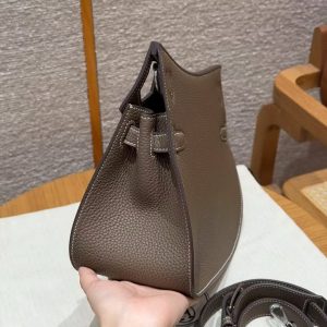 Hermes Jypsiere 28 Bag Handmade In Taurillon Clemence Leather Silver Hardware 18 Etoupe - Image 16