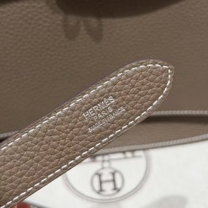 Hermes Jypsiere 28 Bag Handmade In Taurillon Clemence Leather Silver Hardware 18 Etoupe - Image 9