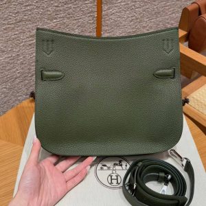 Hermes Jypsiere 28 Bag Handmade In Taurillon Clemence Leather Silver Hardware 61 Olive Green - Image 2