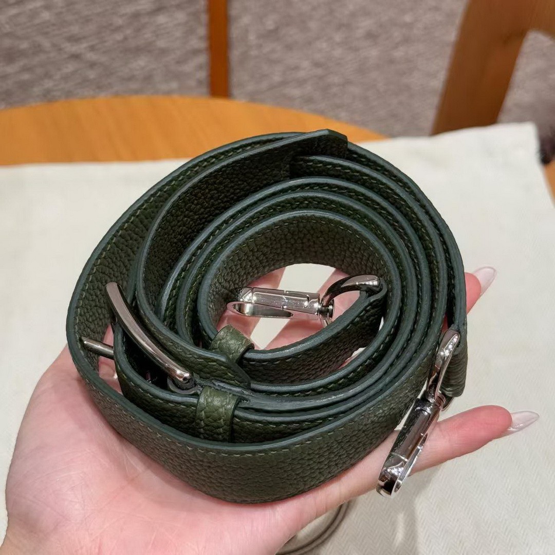Hermes Jypsiere 28 Bag Handmade In Taurillon Clemence Leather Silver Hardware 61 Olive Green - Image 6