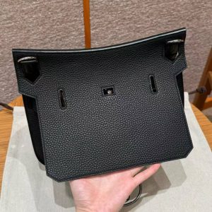 Hermes Jypsiere 31 Bag Handmade In Togo Calfskin Leather Silver Hardware ck89 Noir - Image 16