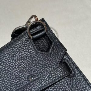 Hermes Jypsiere 31 Bag Handmade In Togo Calfskin Leather Silver Hardware ck89 Noir - Image 15