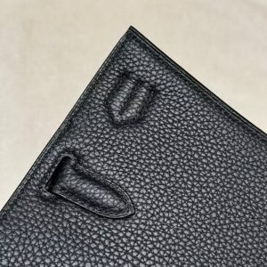 Hermes Jypsiere 31 Bag Handmade In Togo Calfskin Leather Silver Hardware ck89 Noir - Image 14