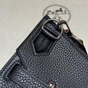 Hermes Jypsiere 31 Bag Handmade In Togo Calfskin Leather Silver Hardware ck89 Noir - Image 12