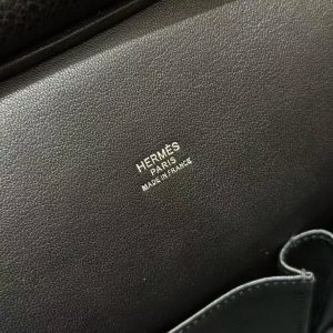 Hermes Jypsiere 31 Bag Handmade In Togo Calfskin Leather Silver Hardware ck89 Noir - Image 7