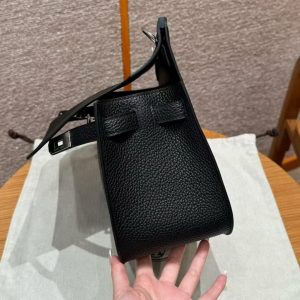 Hermes Jypsiere 31 Bag Handmade In Togo Calfskin Leather Silver Hardware ck89 Noir - Image 4