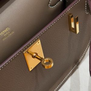 Hermes Jypsiere Mini 23 Bag Handmade In Evercolor Calfskin Leather Gold Hardware 18 Etoupe - Image 10