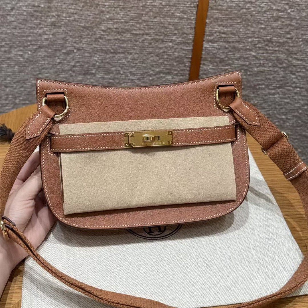 Hermes Jypsiere Mini 23 Bag Handmade In Evercolor Calfskin Leather Gold Hardware 37 Gold