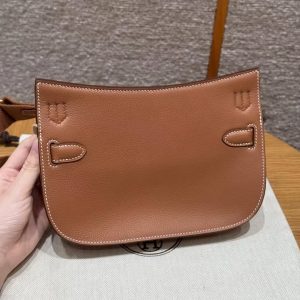 Hermes Jypsiere Mini 23 Bag Handmade In Evercolor Calfskin Leather Gold Hardware 37 Gold - Image 2