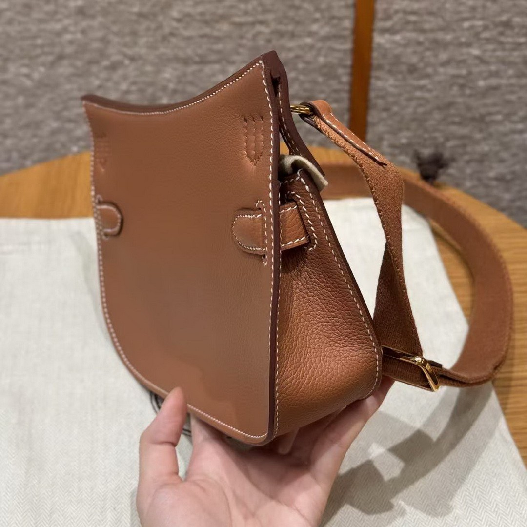 Hermes Jypsiere Mini 23 Bag Handmade In Evercolor Calfskin Leather Gold Hardware 37 Gold - Image 19