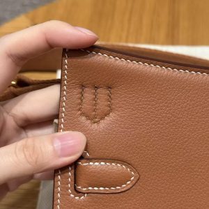 Hermes Jypsiere Mini 23 Bag Handmade In Evercolor Calfskin Leather Gold Hardware 37 Gold - Image 13