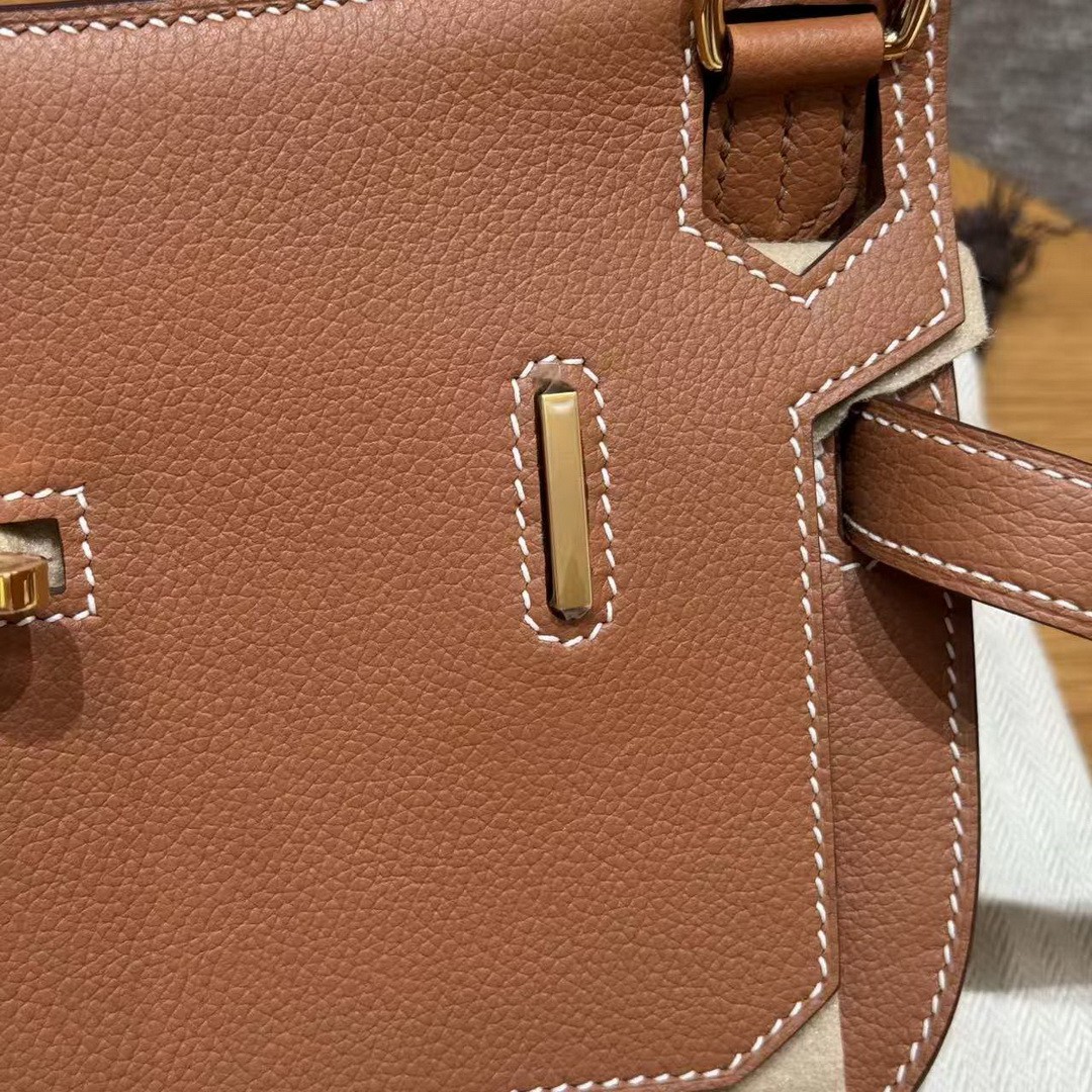 Hermes Jypsiere Mini 23 Bag Handmade In Evercolor Calfskin Leather Gold Hardware 37 Gold - Image 10