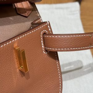 Hermes Jypsiere Mini 23 Bag Handmade In Evercolor Calfskin Leather Gold Hardware 37 Gold - Image 9