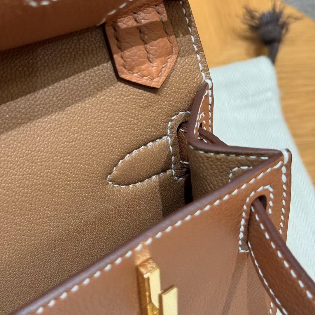 Hermes Jypsiere Mini 23 Bag Handmade In Evercolor Calfskin Leather Gold Hardware 37 Gold - Image 7
