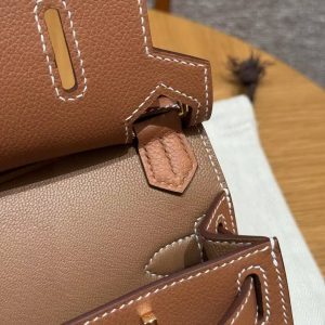Hermes Jypsiere Mini 23 Bag Handmade In Evercolor Calfskin Leather Gold Hardware 37 Gold - Image 6