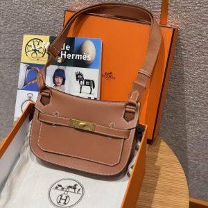Hermes Jypsiere Mini 23 Bag Handmade In Evercolor Calfskin Leather Gold Hardware 37 Gold - Image 3