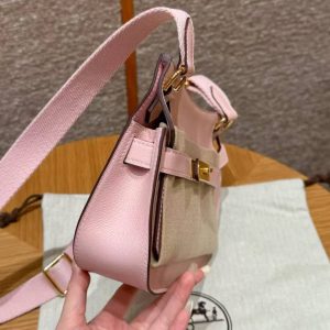 Hermes Jypsiere Mini 23 Bag Handmade In Evercolor Calfskin Leather Gold Hardware 3Q Rose Sakura - Image 18