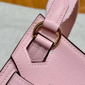 Hermes Jypsiere Mini 23 Bag Handmade In Evercolor Calfskin Leather Gold Hardware 3Q Rose Sakura - Image 17