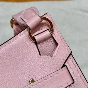 Hermes Jypsiere Mini 23 Bag Handmade In Evercolor Calfskin Leather Gold Hardware 3Q Rose Sakura - Image 16