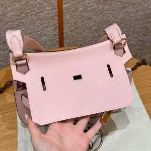 Hermes Jypsiere Mini 23 Bag Handmade In Evercolor Calfskin Leather Gold Hardware 3Q Rose Sakura - Image 13