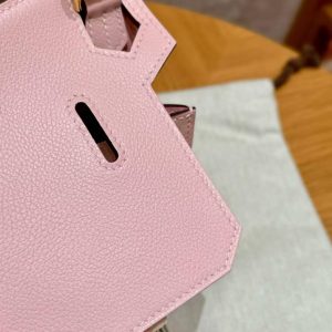 Hermes Jypsiere Mini 23 Bag Handmade In Evercolor Calfskin Leather Gold Hardware 3Q Rose Sakura - Image 12