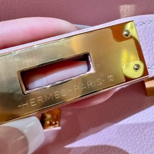 Hermes Jypsiere Mini 23 Bag Handmade In Evercolor Calfskin Leather Gold Hardware 3Q Rose Sakura - Image 6